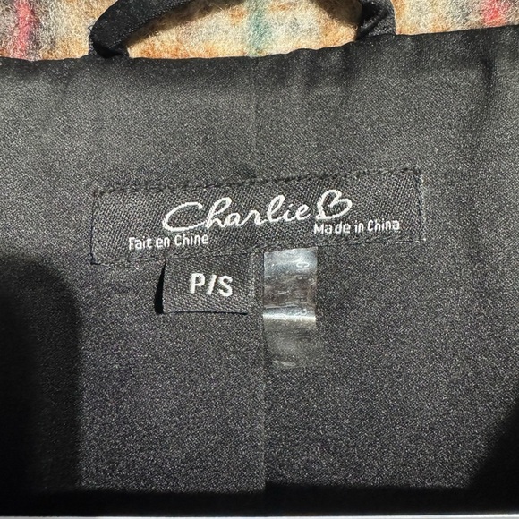 Charlie B Plaid Women's Coat - Black and Brown Wool Blend Size Small - Picture 12 of 13